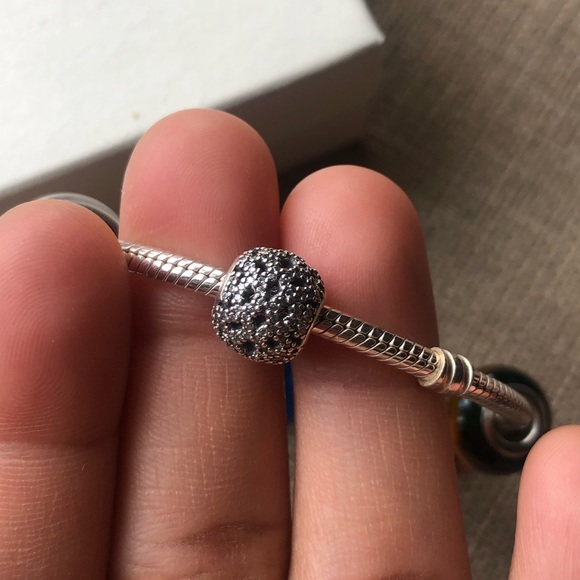 NWOT Authentic Pandora Snake Bracelet 925 Jewelry with 9 Charms - Picture 5 of 9